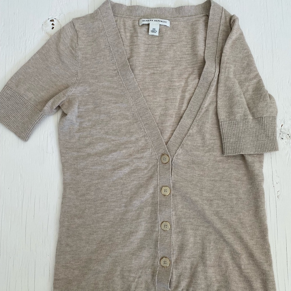 Banana republic short sleeved sweater cardigan